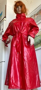Abrigo de PVC rojo Friesennerz aceite goma impermeable Oilskin goma - Imagen 1 de 6