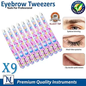 Eyebrow Tweezers Slant Professional Beauty Eyebrow Hair Pluckers Stainless Steel - Picture 1 of 2