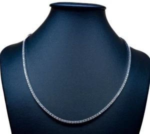 COLLANA TENNIS IN ORO BIANCO 18kt. CON DIAMANTI NATURALI TAGLIO BRILLANTE - Foto 1 di 9