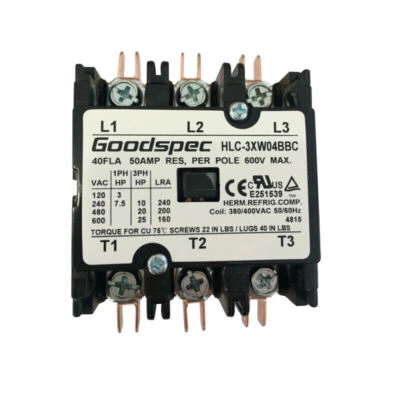MARKENLOS 1PCS HLC-3XW04BBC Air Conditioner Contactor 3-Phase 380-400VAC 40A NEW