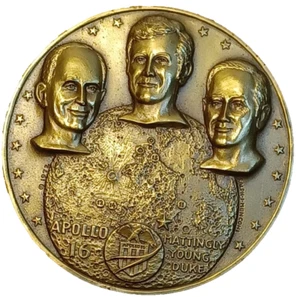 1972 Apollo 16 Descartes 71 Hours NASA Space Bronze Medallion Medallic Art JRR25 - Picture 1 of 4