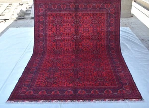 Alfombra turcomana persa afgana vintage 7x10 alfombra de lana oriental anudada a mano - Imagen 1 de 10