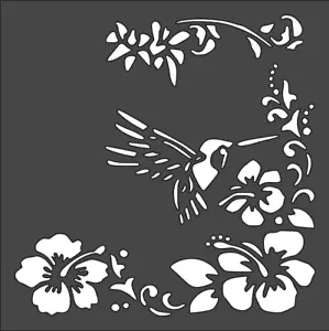 Stencil 5,5 x 5,5 pollici, (VD-11) Colibrì (6mil) (ultimo) - Foto 1 di 2