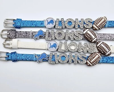 Pulsera con dije de cuero de 8 mm Detroit Lions Foto 1 de 4