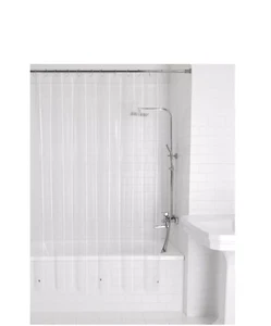 Clear Shower Curtain Liner Anti-Bacterial PEVA 70x71 Water Repellent Mainstays - Picture 1 of 5
