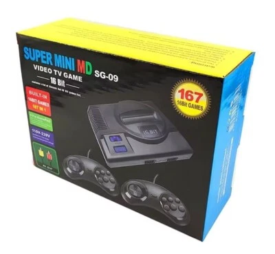 Replacement Genesis Retro Console Gaming Console Included 167 16-Bit Games