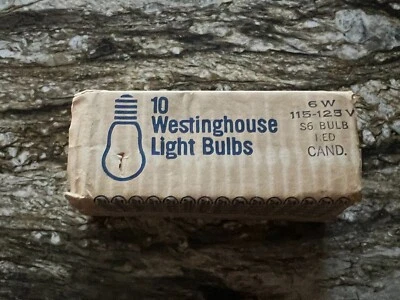 Box of 10 Westinghouse S-6 115-125V 6W Lamp Candelabra Base - Red - Image 1 of 4