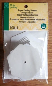 NEW  Dritz Quilting Paper Piecing Shapes "Hexagon"  sz 1.5"   100 count - Picture 1 of 3