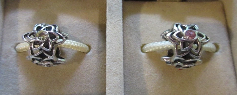 AUTÉNTICO ENCANTO DALIA PLATA ESTERLINA CHAMILIA CUENTAS AMARILLO ROSA 2025-0836 -0836 Foto 1 de 1