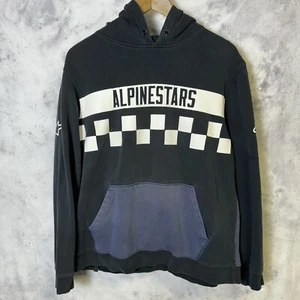 Alpinestars Hoodie Mens Large Black Racing Sweatshirt Y2K Streetwear - Picture 1 of 14