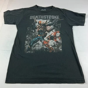 Justice League Deathstroke Harley Quinn Shirt Adult Medium Black Faded Tee - Picture 1 of 10