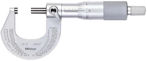Mitutoyo 101-113 Outside Micrometer, Satin-Chrome Finish, Ratchet Stop, 0-1" NIB - Picture 1 of 1