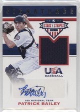 2017 USA Baseball Stars & Stripes and Signatures Jersey /299 Patrick Bailey Auto