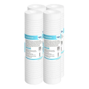 4 Pack 5 Micron 10" x 2.5" Grooved Sediment Water Filter Whole House RO System - Picture 1 of 11
