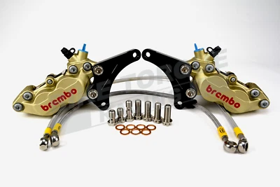 Brembo P4 30/34 Gold Caliper Conversion Kit for Yamaha MT-07 ABS 2015-2019 - Image 1 of 4