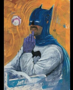 Batman Original 1/1 Altered Art Jeff Russell 1990 Fleer Baseball Card / ACEO - Picture 1 of 1