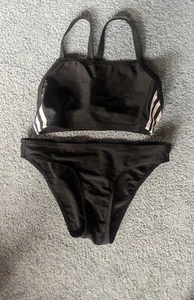 Adidas swim 2 pc, Black /white, size 4-6 (european 38) Infinitex fabric, sport  - Picture 1 of 5