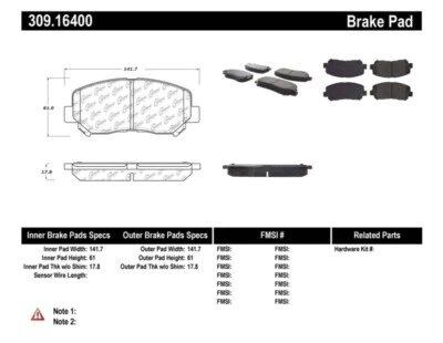 StopTech Performance Front Brake Pads for 2013-14 Dodge Dart/Jeep Cherokee Foto 1 de 4