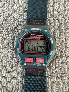 Vtg Timex Ironman Triathlon Digital Watch Women's Day Date 8 Lap NEW BATTERY! - Picture 1 of 4