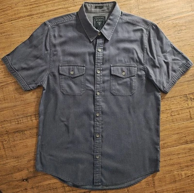 GUESS Men Short Sleeve Button Up Shirt Slim Fit Medium Navy - Image 1 of 4