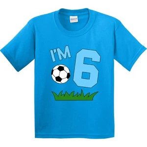 Inktastic I'm Six! Sixth Birthday Soccer Youth T-Shirt Birthdays Six Turning Fun - Picture 1 of 5