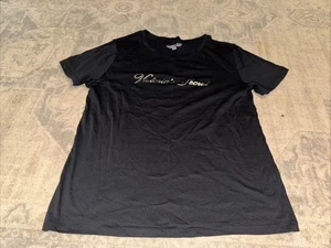 Camiseta corta negra manga corta Victoria's Secret para mujer talla mediana larga - Imagen 1 de 5
