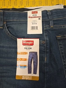 Wrangler Comfort Flex Waistband Relaxed Fit Jean - Men's Size Regular 34x32 - Picture 1 of 1