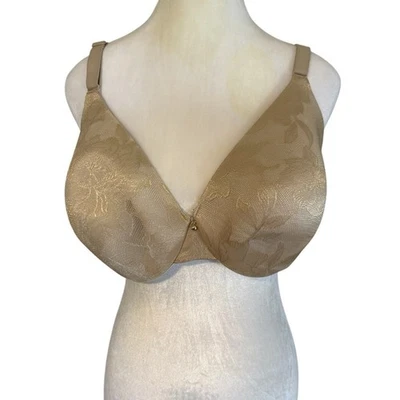Cacique Lightly Lined Full Coverage Plus Size 38DD Gold Lace Overlay Bra - Image 1 of 4