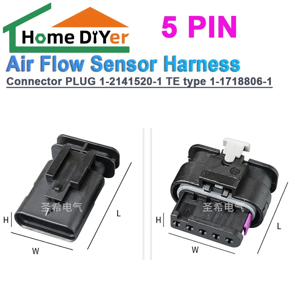 Air Flow Sensor Harness 5 PIN Connector PLUG 1-2141520-1 TE type 1-1718806-1 - Image 1 of 4