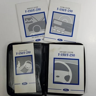 De colección Ford F150 F250 1996 Guía del Propietario Guía Rápida Servicio Audioguía Estuche con Cremallera Foto 1 de 4
