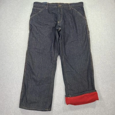 Faded Glory Denim Carpenter Jeans Tag 40x30 Fit 40x29 Relaxed Fit Fleece Lined - Image 1 of 4