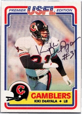 1984 -Kiki DeAyala- Topps USFL Autograph/Signed/Auto Football Card #33 Bengals - Image 1 of 2
