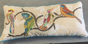 Almohada Bordada Bird Nature 22.5"x10.25" Pier 1 Sofá Tiro Usado - Imagen 1 de 7