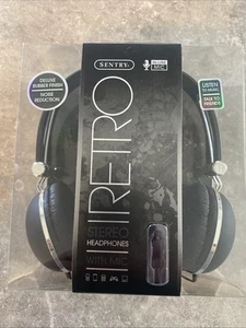Sentry Retro Stereo Headphones With Mic Deluxe Rubber Finish Noise Reduction Pad - Picture 1 of 7