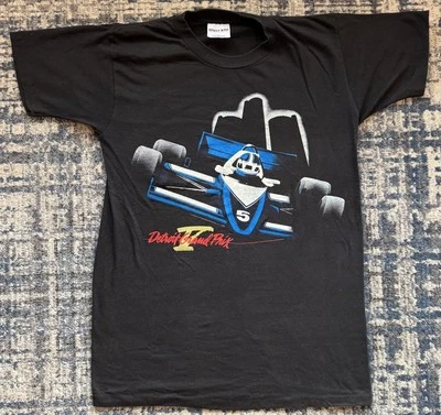 Vintage 1986 Detroit Grand Prix V T Shirt L IndyCar Formula One F1 Racing 1980s - Image 1 of 4