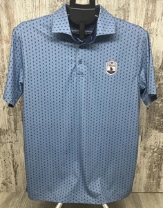 Polo de golf Barstool Sports Classic 2025 para hombre azul medio estampado de logotipo rendimiento - Imagen 1 de 14