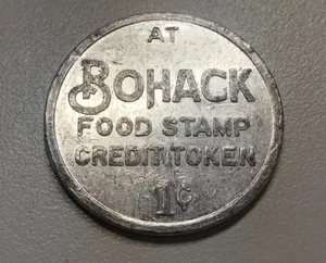 1¢ Bohack Food Stamp Credit Token Vintage Brooklyn NY - Usato - Foto 1 di 5