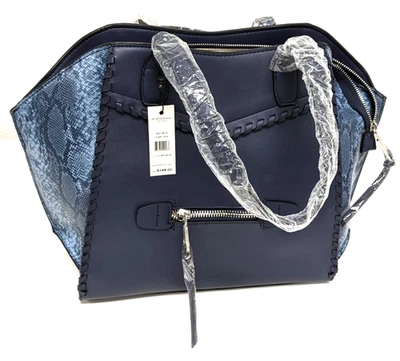 Bolsa tote BCBGeneration grande azul couro sintético estampa de cobra lados RN#137646) NOVA - Imagem 1 de 4