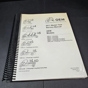 GEM Chrysler 2011 Model Year Electric Motorcars Service Manual READ - Picture 1 of 10