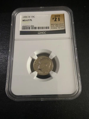 1996w Roosevelt Anniversary 10c Dime MS67PL(Proof Like) #21 Of 100 GMC 1st Ed. - Image 1 of 2