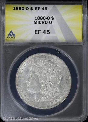 1880-O $1 Morgan Silver Dollar ANACS EF 45 | Micro O XF - Image 1 of 4