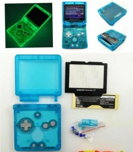 GBA SP Game Boy Advance SP Replacement Housing Shell Glow in the Dark Clear Blue - Picture 1 of 1