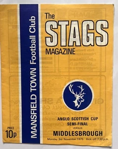 Mansfield Town v Middlesbrough Anglo Scottish Cup Semi Final 3rd November 1975 - Picture 1 of 2