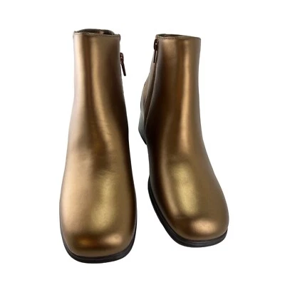 De Colección Únicos AJ Valenci Bronce Dorado Botines, Cremallera Lateral Mujer’s 7 Medianos Foto 1 de 4