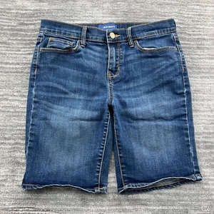 Old Navy Shorts Size 16 Youth Bermuda Stretch Mid Rise Medium Wash Blue Denim - Picture 1 of 7