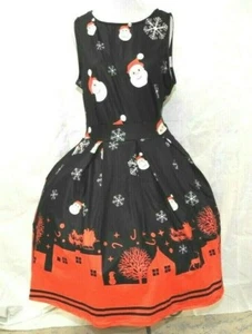 Leo Rosi Damen Weihnachten Urlaub Kleid Navy Santa Größe L Neu ohne Etikett - Bild 1 von 7