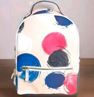 Mochila Neiman Marcus Abstracta Mediana Rubor Melocotón Imitación Cuero Saffiano Nueva con Etiquetas Foto 1 de 4