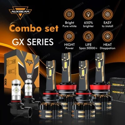 6x AUXBEAM GX LED Headlight+Fog Bulbs Combo White Bright For Ford F150 2015-2023 - Image 1 of 4