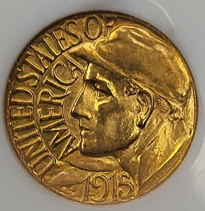 1915 S Gold $1 Panama Pacific MS 62 NGC Certified - Picture 1 of 4