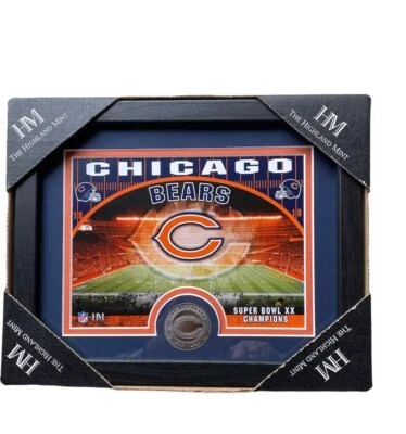 Chicago Bears 11"X9" Photo Frame W/Minted Coin Highland Mint NFL Licensed New - Image 1 of 4
